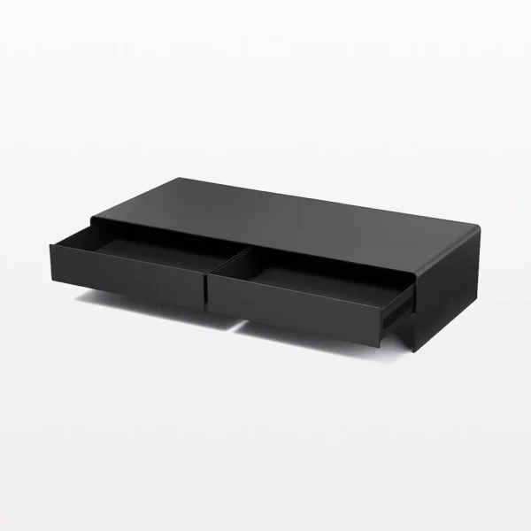 Wide Steel Monitor Stand with Dual Drawers