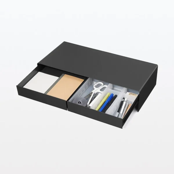 Wide Steel Monitor Stand with Dual Drawers - Image 6